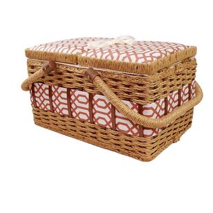 Art Deco Cantilever Sewing Basket Deco Cedar Wood 15 x 27.5 x 17 cm