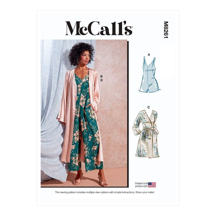 McCall's M8261 Misses' Romper, Jumpsuit & Robe with Sash Pattern