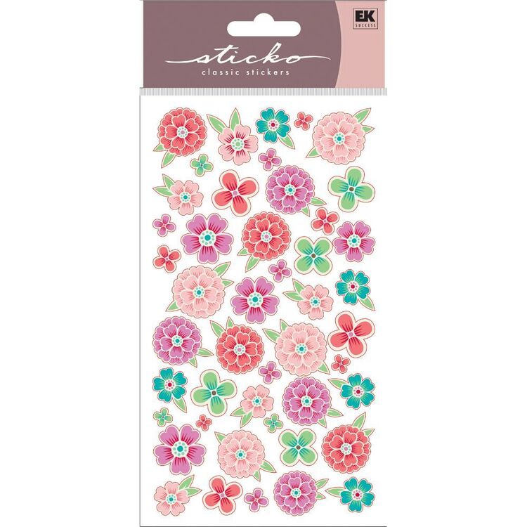 American Crafts Sticko Tropical Flowers Stickers