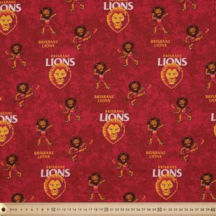 Brisbane Lions AFL Logo Printed 112 cm Homespun Cotton Fabric Multicoloured 112 cm