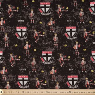 St Kilda Saints AFL Logo Printed 112 cm Homespun Cotton Fabric Multicoloured 112 cm