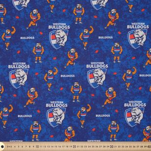 Western Bulldogs AFL Logo Printed 112 cm Homespun Cotton Fabric Multicoloured 112 cm