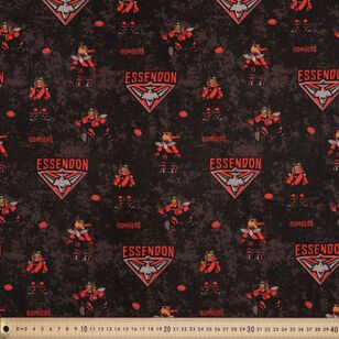 Essendon Bombers AFL Logo Printed 112 cm Homespun Cotton Fabric Multicoloured 112 cm