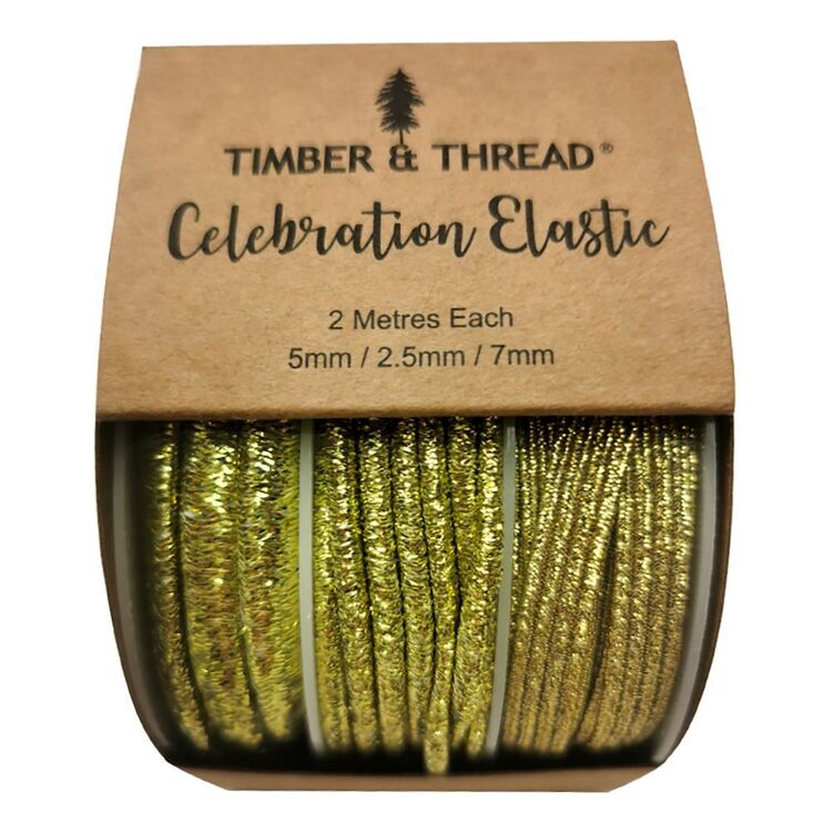 Timber & Thread Christmas Celebration Metallic Elastic