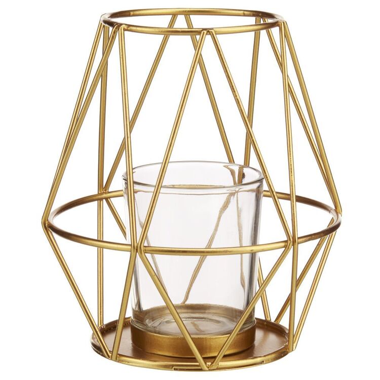 Bouclair Coastal Chic Wire Candle Holder Gold 13 x 13 cm