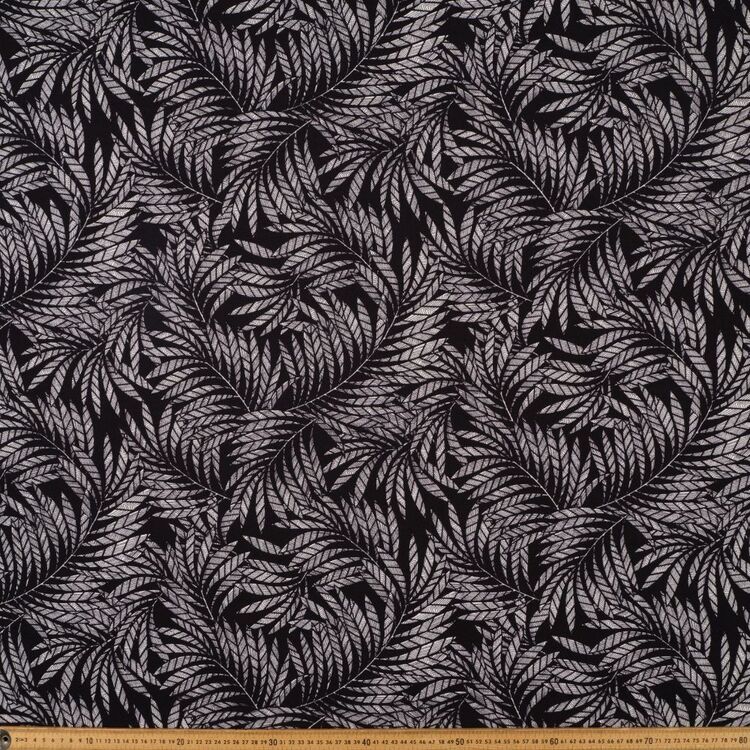 Leaf Printed 148 cm Manhattan Scuba Crepe Knit Fabric