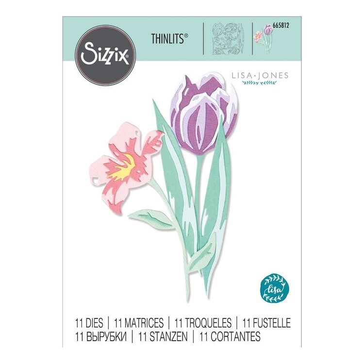 Sizzix Thinlits By Lisa Jones Spring Flowers 11 Pack