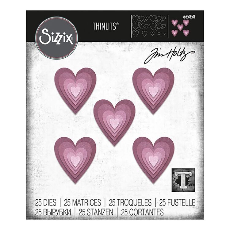 Sizzix Thinlits By Time Holtz Tile Hearts 25 Pack