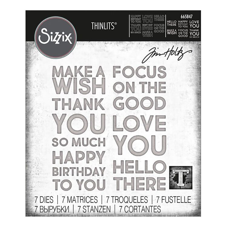 Sizzix Thinlits By Time Holtz Bold Text 7 Pack
