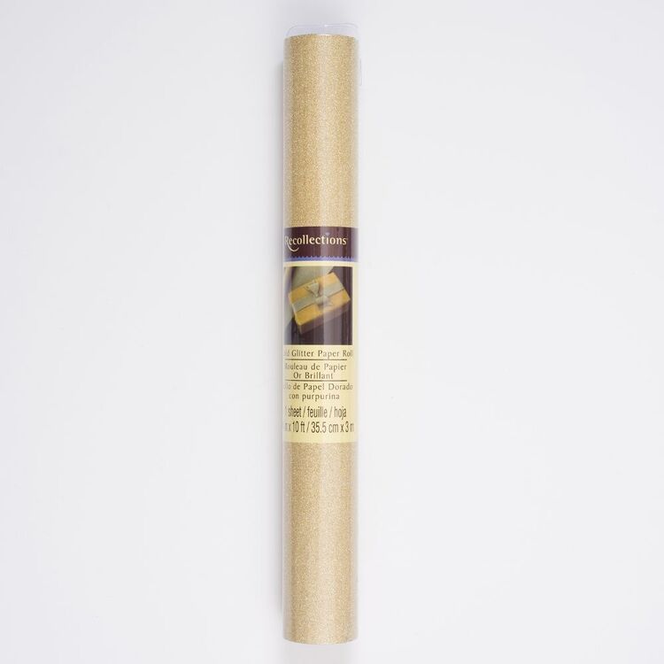 Recollections Glitter Paper Roll Gold
