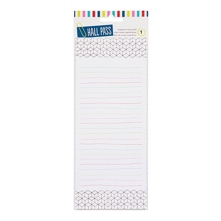 American Crafts Hall Pass Magnetic Memo Pad Multicoloured