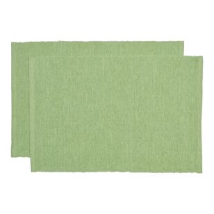 KOO Ribbed Placemat 2 Pack Green 33 x 48 cm