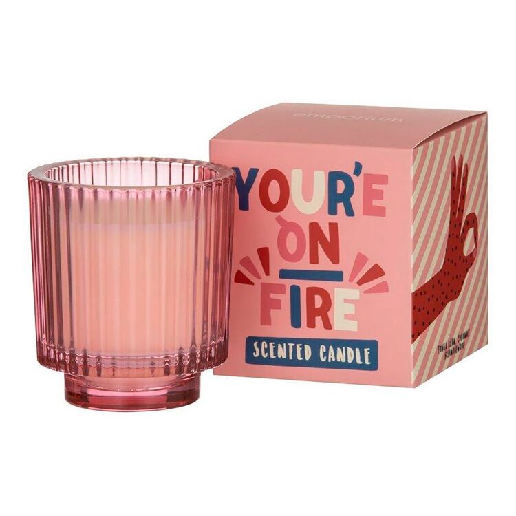 Emporium You're On Fire Glass Candle Jar