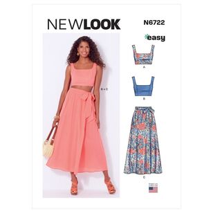 New Look Sewing Pattern N6722 Misses' Tops & Wrap Skirt 6 - 18