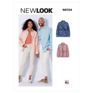 New Look Sewing Pattern N6724 Unisex Shirt X Small - X Large