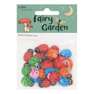 Ribtex Fairy Garden Wood Ladybugs Multicoloured Small
