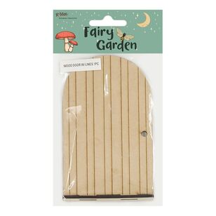 Ribtex Fairy Garden Wood Door With Lines Natural 12.5 cm