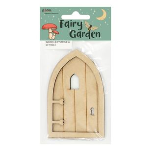 Ribtex Fairy Garden Wood Fairy Door With Keyhole Natural