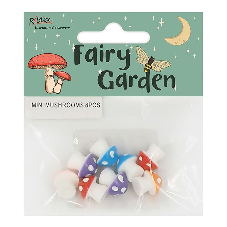 Ribtex Fairy Garden Mini Resin Mushrooms