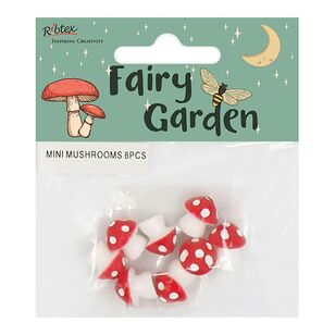 Ribtex Fairy Garden Mini Resin Mushrooms Red