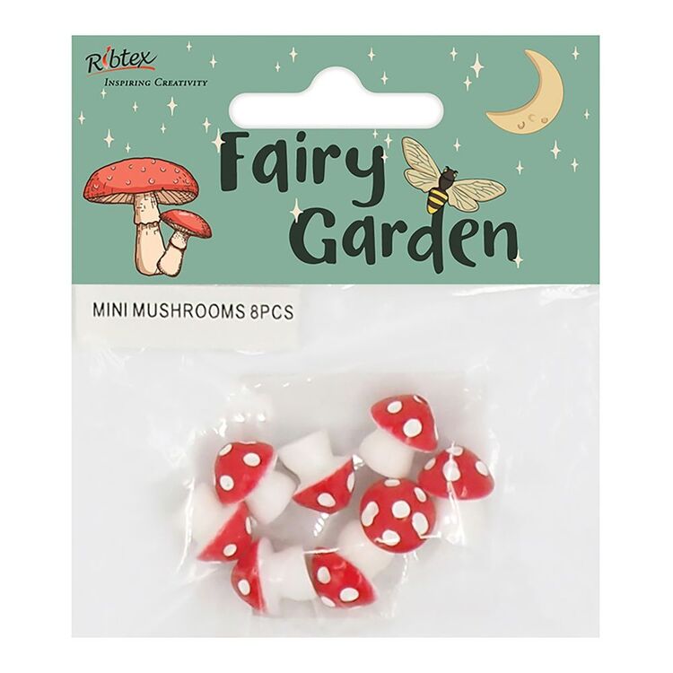 Ribtex Fairy Garden Mini Resin Mushrooms