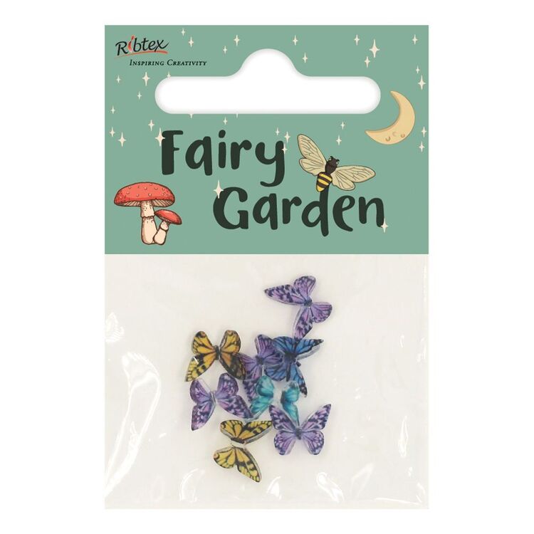 Ribtex Fairy Garden Mini Resin Butterflies Multicoloured 8 mm