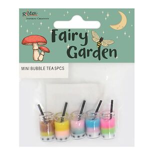 Ribtex Fairy Garden Mini Resin Bubble Tea Multicoloured