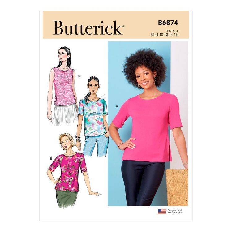 Butterick B6874 Misses Knit Tops Pattern butterick-b6874-misses-knit-tops-pattern
