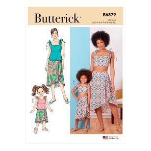 Butterick Sewing Pattern B6879 Children's and Misses' Top & Skirt 3 - 8 / S - XL