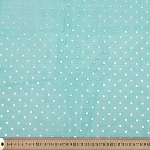 Foil Spot Printed 145 cm Tulle Fabric Green & Silver 145 cm