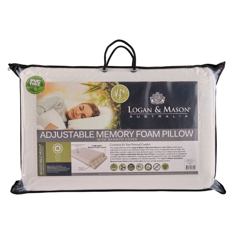 Logan & Mason Standard Adjustable Memory Foam Pillow