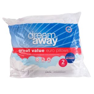 Dream Away Great Value 2 Pack European Pillows White European