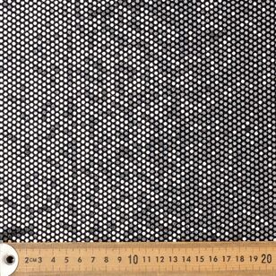Round Dot Printed 145 cm Studio Dance Knit Fabric Black & Silver 145 cm