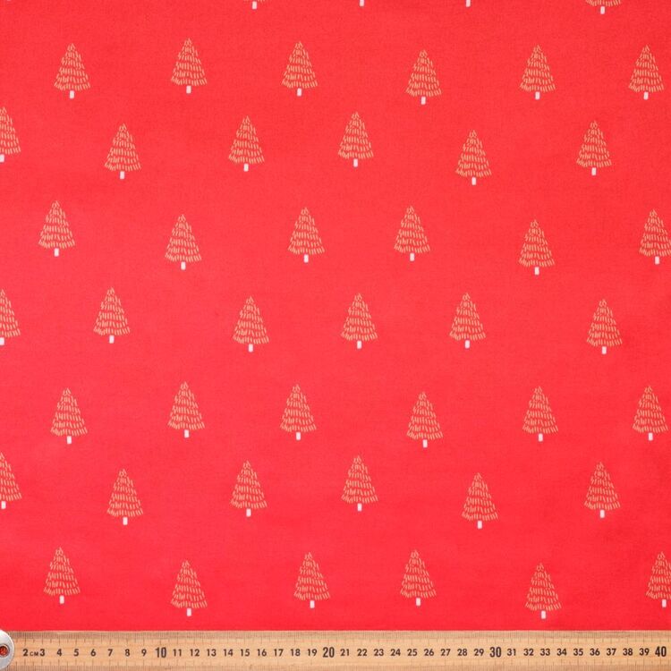 Christmas Trees Printed 148 cm Satin Fabric
