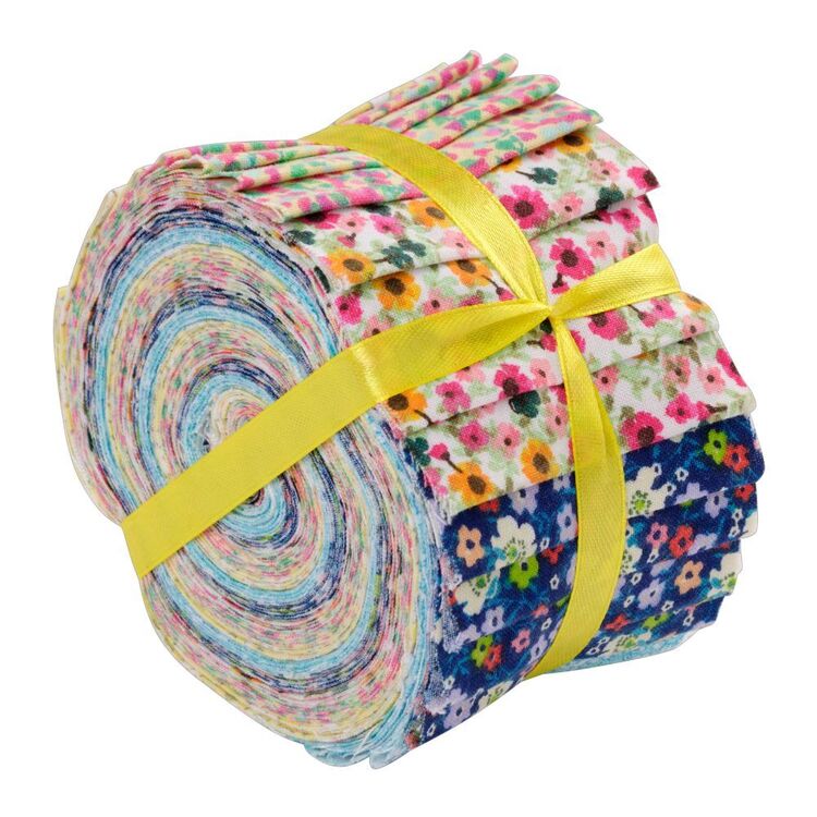 Floral Mix Up Printed Jelly Roll Multicoloured 6.4 x 110 cm