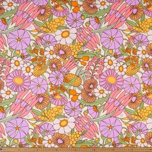 Ellie Whittaker Sweet Pea Printed 112 cm Cotton Poplin Fabric Bright Multicoloured 112 cm
