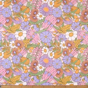 Ellie Whittaker Sweet Pea Printed 112 cm Cotton Poplin Fabric Pastel Multicoloured 112 cm