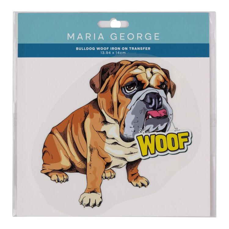 Maria George Bulldog Woof Iron On Transfer