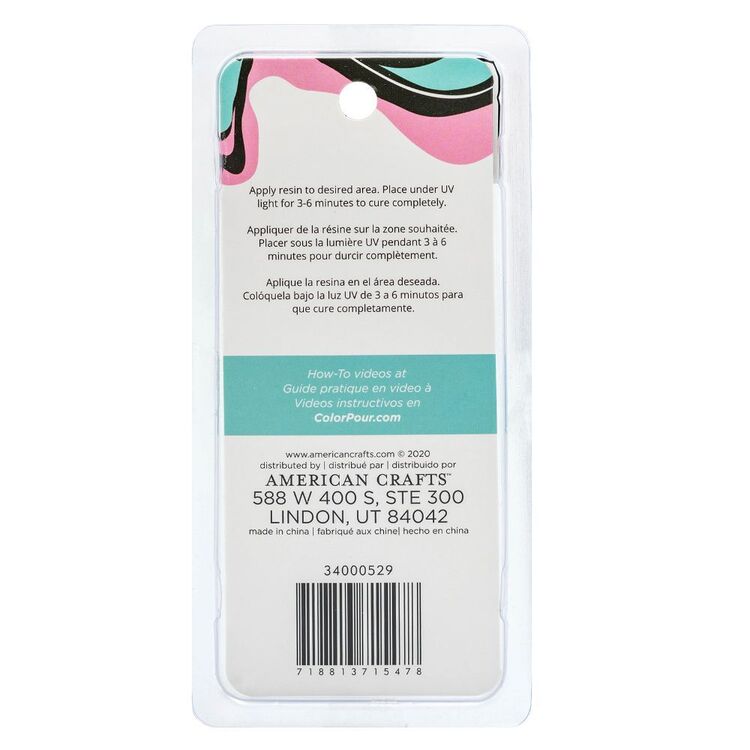 American Crafts Colour Pour Resin UV Finisher Gloss Multicoloured 2.54 x 12.7
