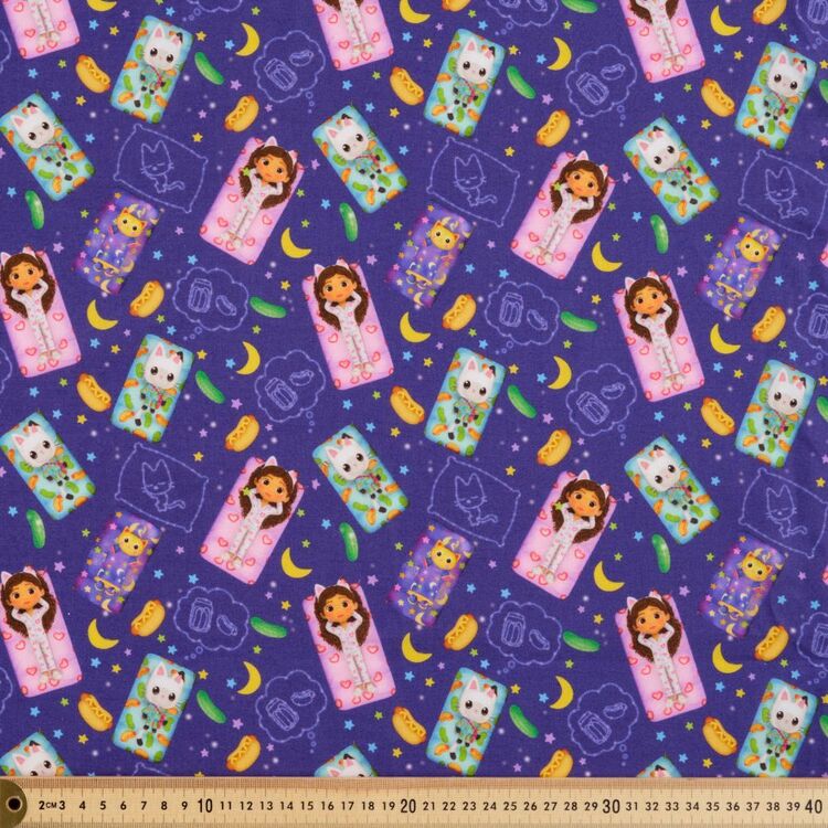 Universal Pictures Gabby's Dollhouse Dreaming Printed 112 cm Cotton Fabric Purple 112 cm