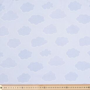 Clouded Printed 112 cm Cotton Flannelette Fabric Blue 112 cm