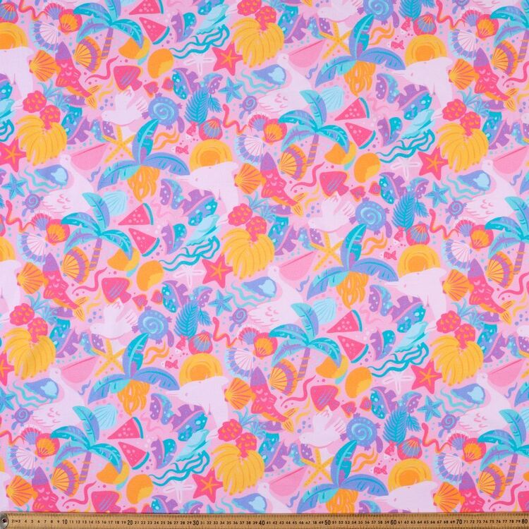 Ellie Whittaker Rainbow Bay Printed 112 cm Organic Cotton Jersey Fabric