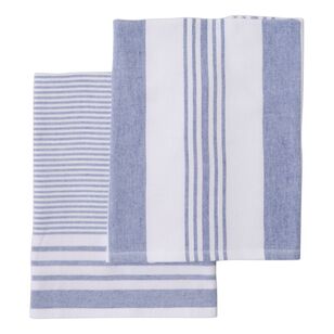 Culinary Co Terryback Tea Towel 2 Pack Blue 50 x 70 cm