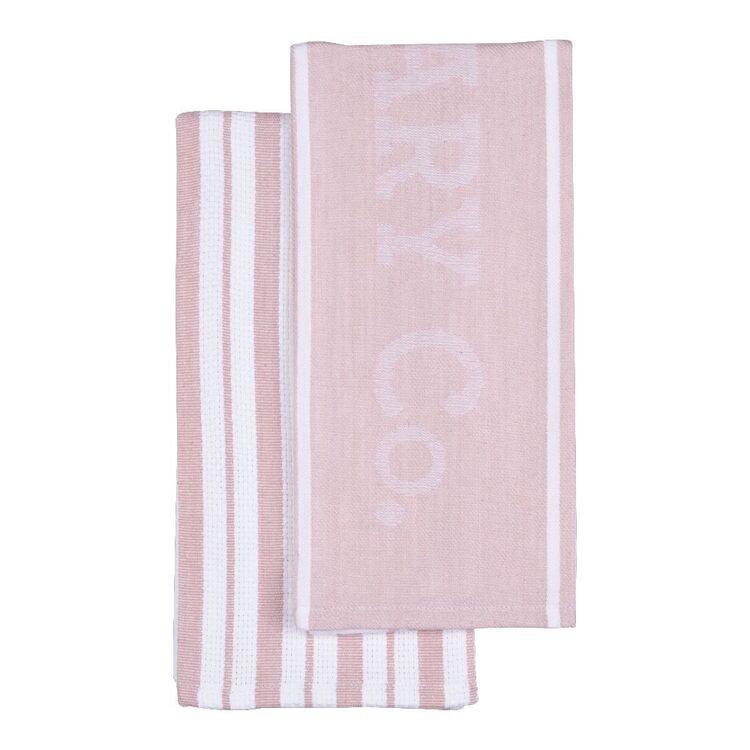 Culinary Co Tea Towel 2 Pack Pink 50 x 70 cm