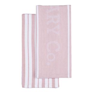 Culinary Co Tea Towel 2 Pack Pink 50 x 70 cm