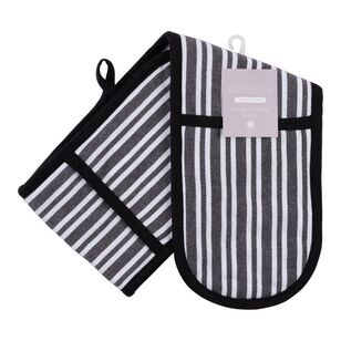 Culinary Co Double Oven Mitt 2 Pack Black 18 x 90 cm