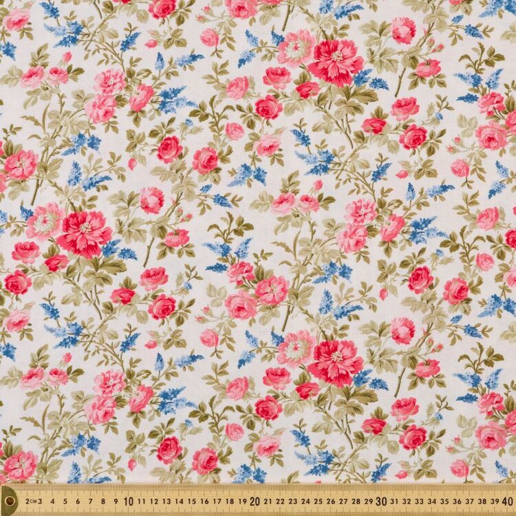 Belle Pivoines Packed Floral Printed 112 cm Cotton Fabric