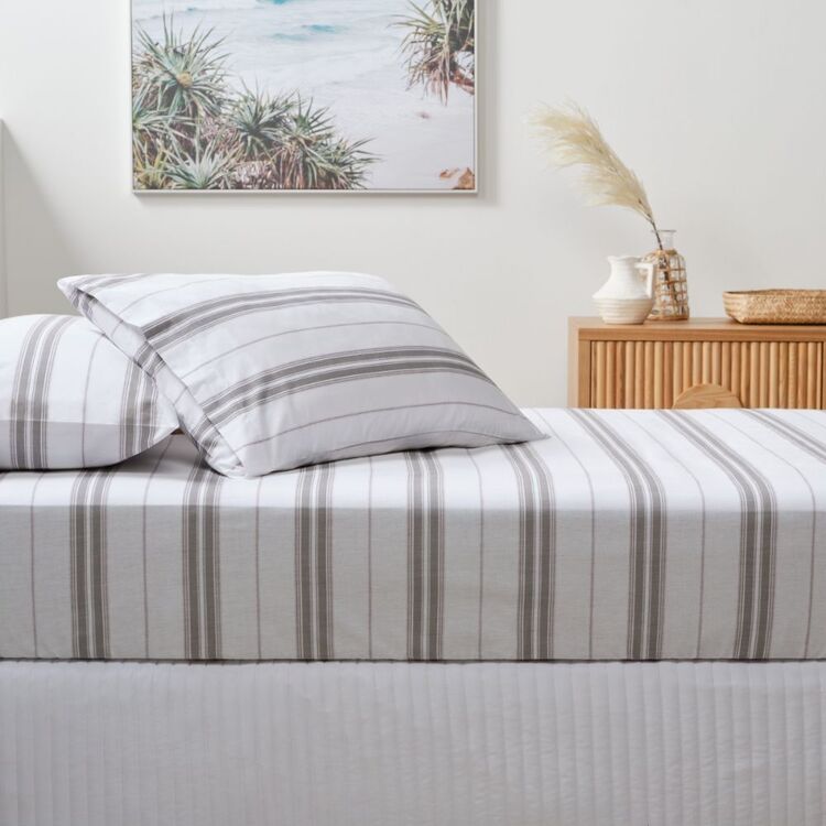KOO Stripe 225 Thread Count Fitted Sheet