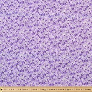 Amelie Packed Daisy Printed 112 cm Cotton Fabric Purple 112 cm
