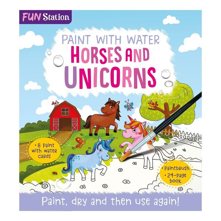 Imagine That Horses & Unicorns Paint With Water Kit Multicoloured